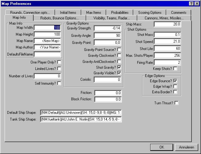 Map preferences